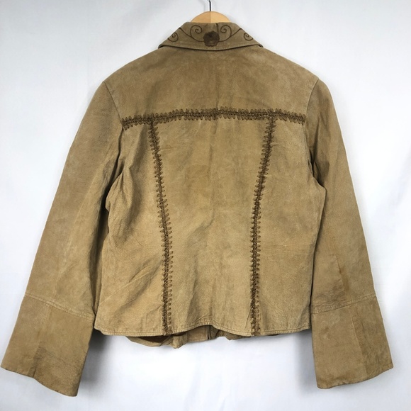 Mudd Coat Jacket Suede Embroidery Detail sz XL - Picture 2 of 6